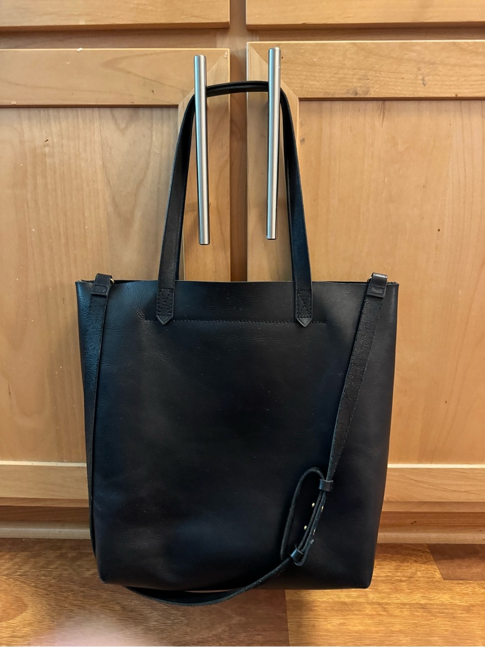 Madewell Black Leather Tote Bag - Picture 3 of 4